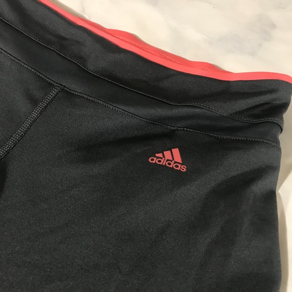 Adidas Grey & Coral Pink Loose Fit Workout Capris - Picture 3 of 9